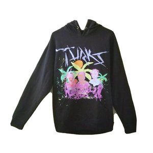 NAV XO Men's Hoodie Turks Sz Medium Black Colorful Graphic Pullover Weeknd